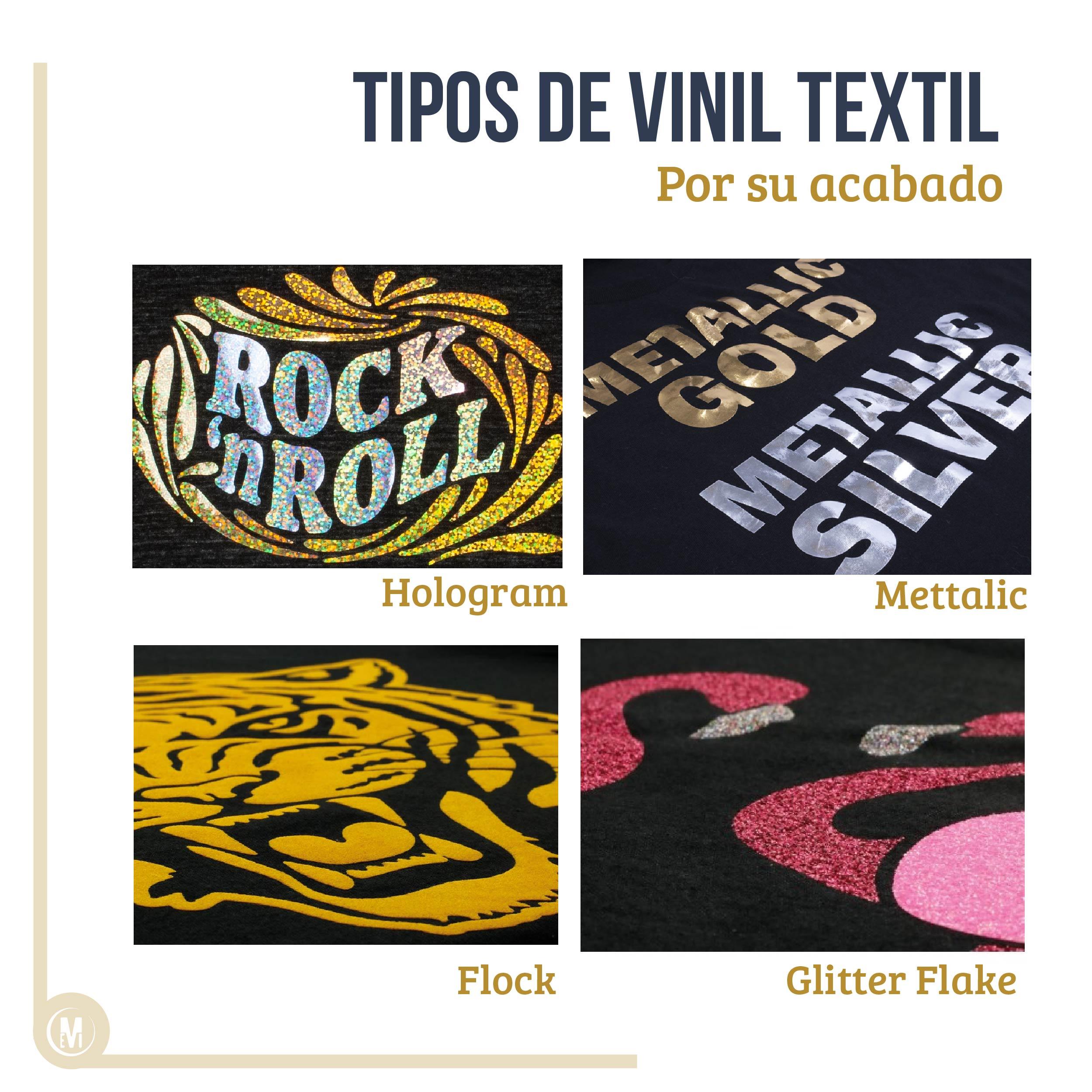 ¿Cuáles son los tipos de vinil textil?