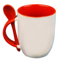 Thumbnail for Taza de sublimación con cuchara de colores - Grupo Emi RD