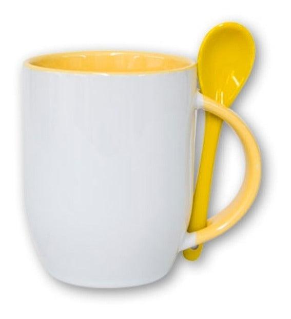 Taza de sublimación con cuchara de colores - Grupo Emi RD