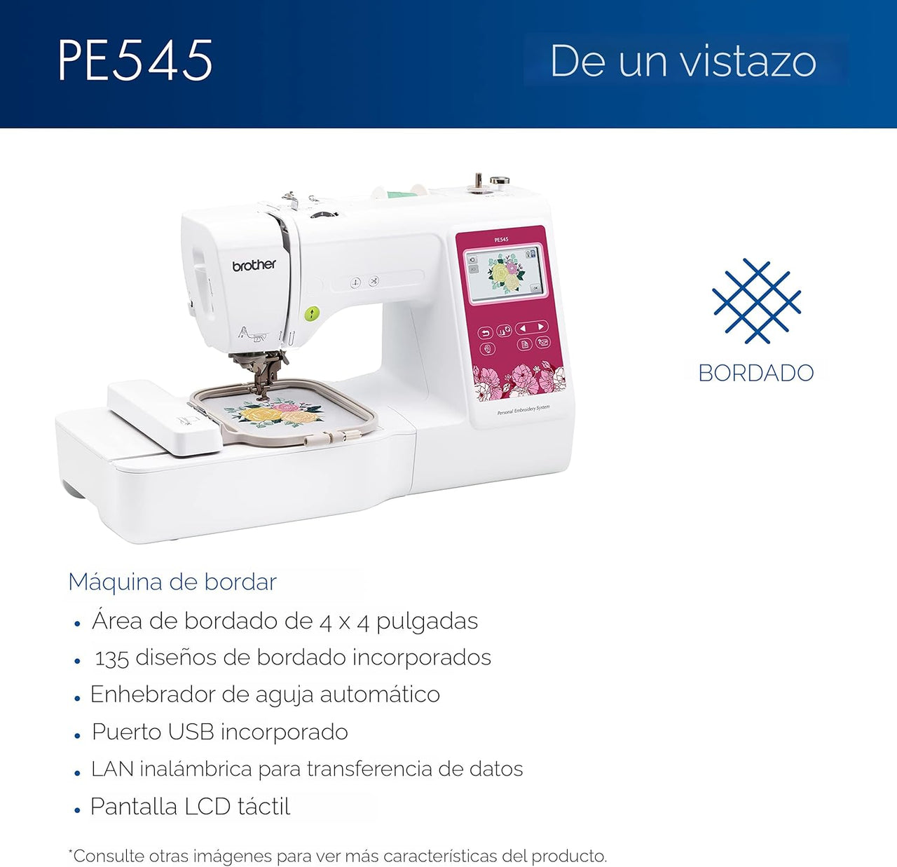 Máquina de Bordado, Brother PE545