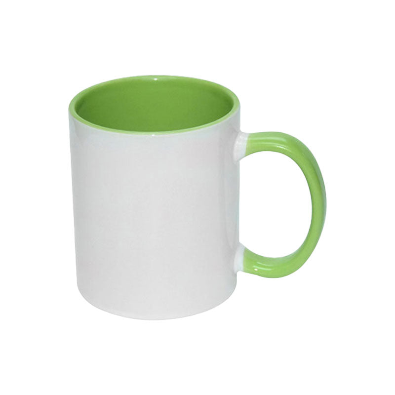 Taza de sublimación con interior y asa de color