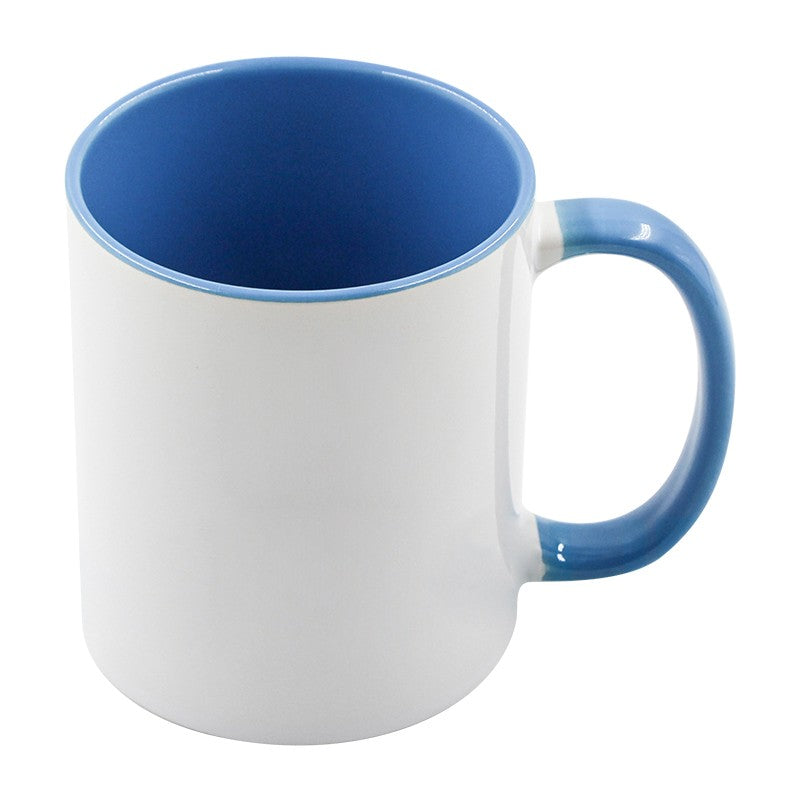 Taza de sublimación con interior y asa de color