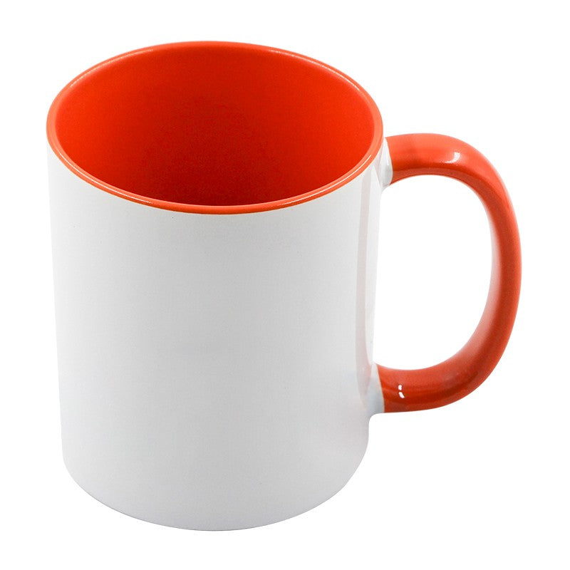 Taza de sublimación con interior y asa de color