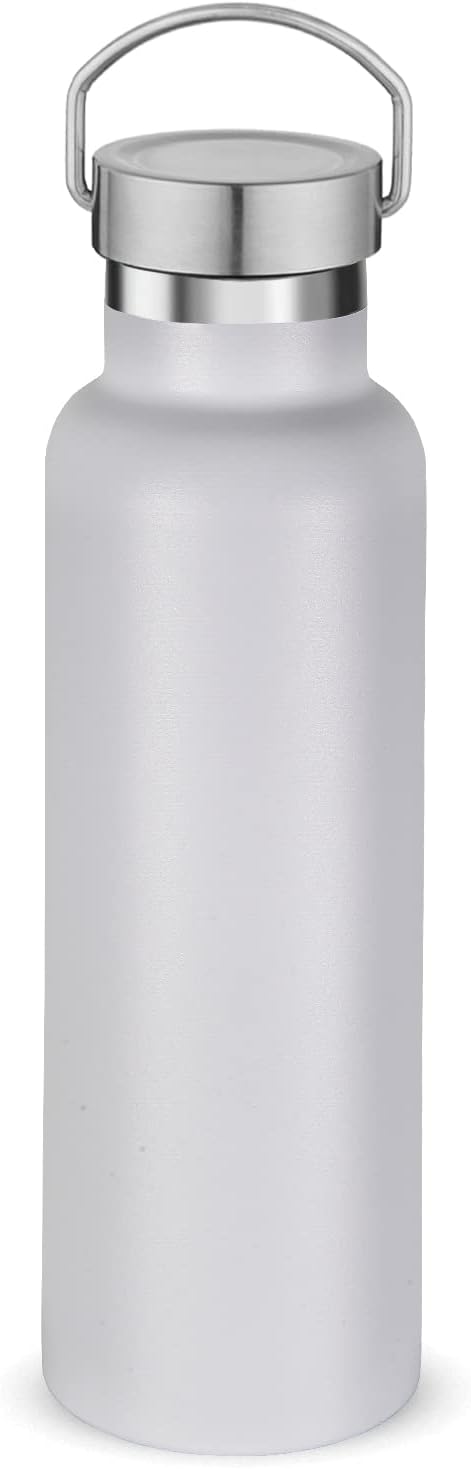 Botella deportiva isotérmica blanca de acero inoxidable de 500 ml