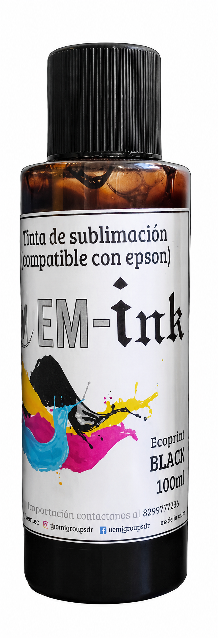 Tinta de sublimación Ecoprint Black 100 ml, compatible con Epson