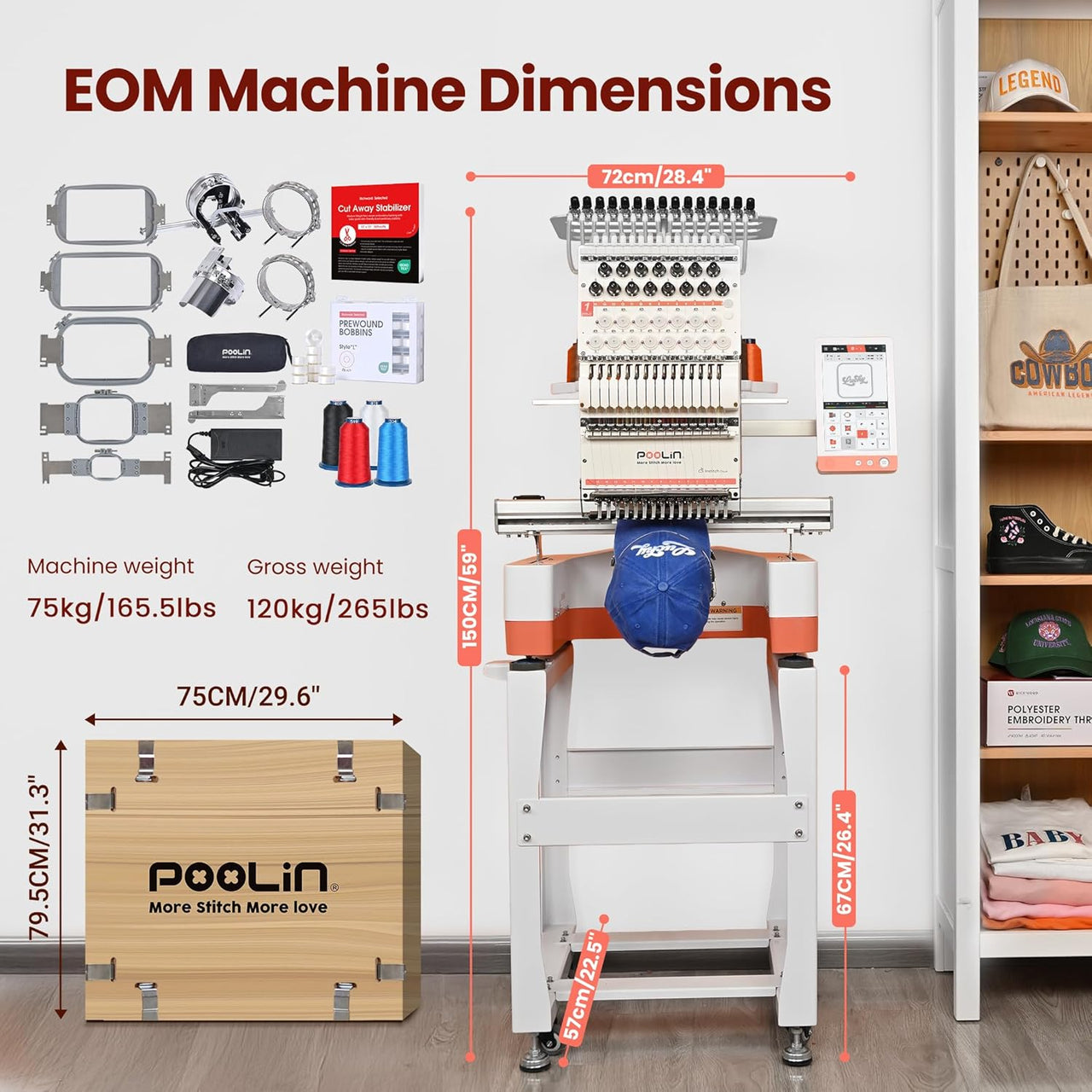 Máquina de Bordado Industrial Poolin EOM - Grupo Emi RD