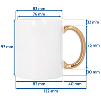 Thumbnail for Taza de sublimacion 11oz/Asa dorada
